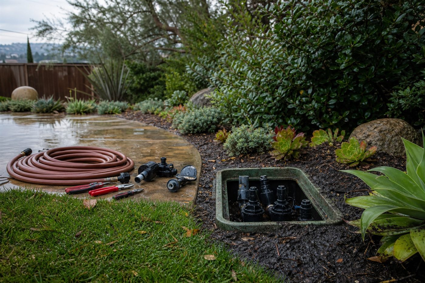 Irrigation system and tools ready for rainy season