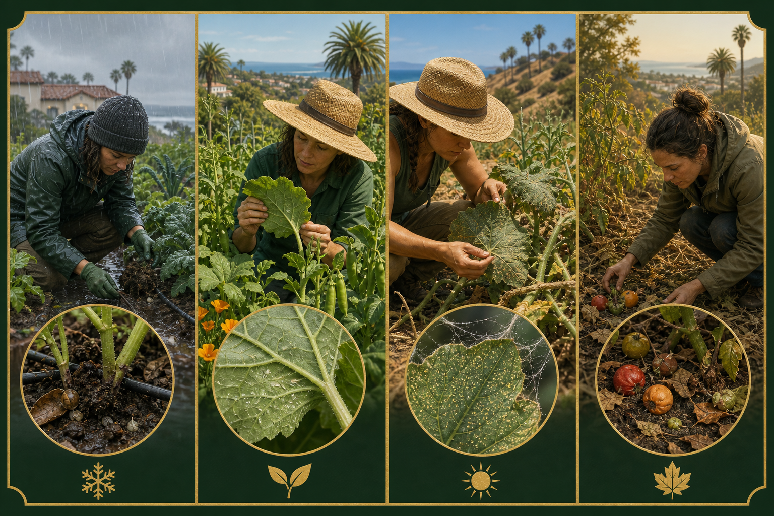 Four-season San Diego garden scouting sequence